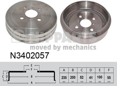 Nipparts N3402057 - Тормозной барабан autospares.lv