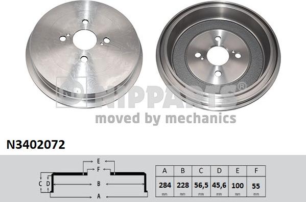 Nipparts N3402072 - Тормозной барабан autospares.lv