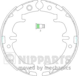 Nipparts N3502083 - Комплект тормозов, ручник, парковка autospares.lv