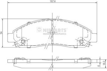 Nipparts N3609010 - Тормозные колодки, дисковые, комплект autospares.lv