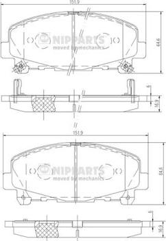 Nipparts N3604069 - Тормозные колодки, дисковые, комплект autospares.lv