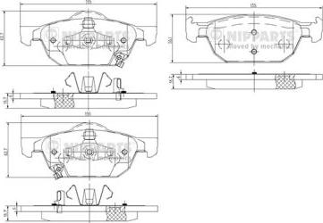 Nipparts N3604067 - Тормозные колодки, дисковые, комплект autospares.lv