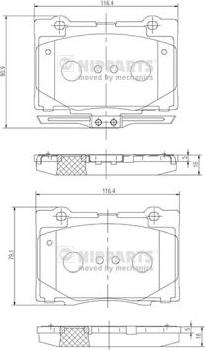 Nipparts N3604070 - Тормозные колодки, дисковые, комплект autospares.lv