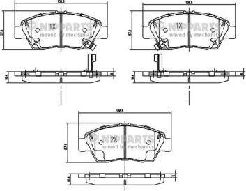 Nipparts N3604071 - Тормозные колодки, дисковые, комплект autospares.lv