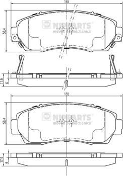 Nipparts N3604073 - Тормозные колодки, дисковые, комплект autospares.lv