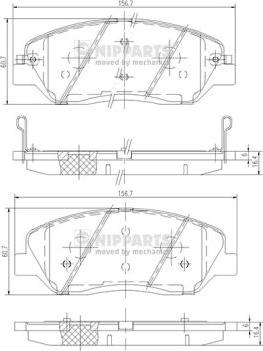 Nipparts N3605051 - Тормозные колодки, дисковые, комплект autospares.lv