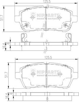 Nipparts N3606022 - Тормозные колодки, дисковые, комплект autospares.lv