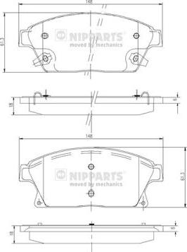 Nipparts N3600915 - Тормозные колодки, дисковые, комплект autospares.lv