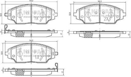 Nipparts N3600918 - Тормозные колодки, дисковые, комплект autospares.lv