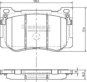 Nipparts N3600549 - Тормозные колодки, дисковые, комплект autospares.lv