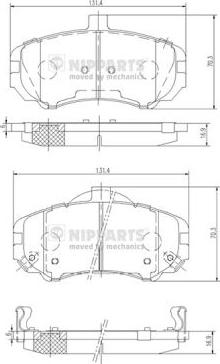 Nipparts N3600544 - Тормозные колодки, дисковые, комплект autospares.lv