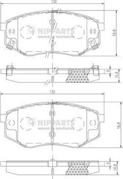 Nipparts N3600545 - Тормозные колодки, дисковые, комплект autospares.lv