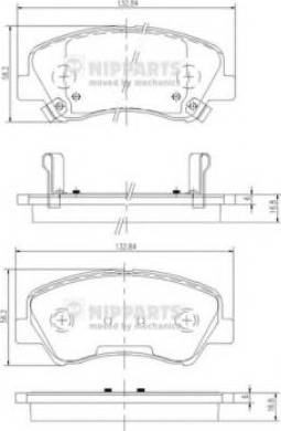 Nipparts N3600546 - Тормозные колодки, дисковые, комплект autospares.lv