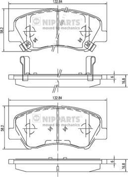 Nipparts N3600550 - Тормозные колодки, дисковые, комплект autospares.lv