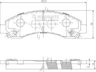 Nipparts N3600801 - Тормозные колодки, дисковые, комплект autospares.lv