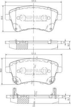 Nipparts N3600331 - Тормозные колодки, дисковые, комплект autospares.lv