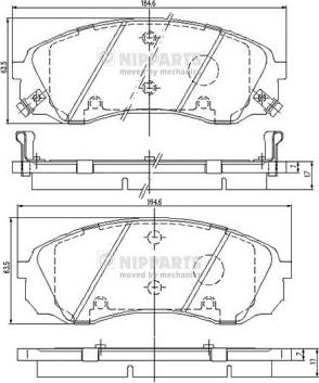 Nipparts N3600329 - Тормозные колодки, дисковые, комплект autospares.lv