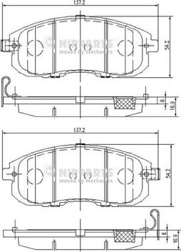 Nipparts N3601099 - Тормозные колодки, дисковые, комплект autospares.lv