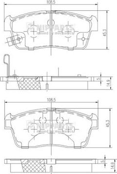 Nipparts N3601098 - Тормозные колодки, дисковые, комплект autospares.lv