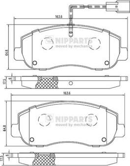 Nipparts N3601105 - Тормозные колодки, дисковые, комплект autospares.lv