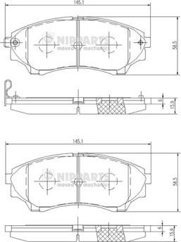 Nipparts N3603069 - Тормозные колодки, дисковые, комплект autospares.lv