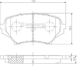 Nipparts N3603068 - Тормозные колодки, дисковые, комплект autospares.lv