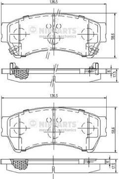 Nipparts N3603071 - Тормозные колодки, дисковые, комплект autospares.lv