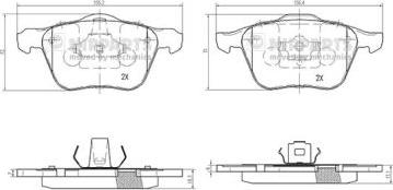 Nipparts N3603072 - Тормозные колодки, дисковые, комплект autospares.lv