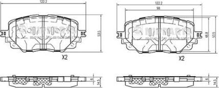 Nipparts N3603077 - Тормозные колодки, дисковые, комплект autospares.lv