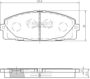 Nipparts N3602144 - Тормозные колодки, дисковые, комплект autospares.lv