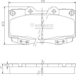 Nipparts N3602145 - Тормозные колодки, дисковые, комплект autospares.lv