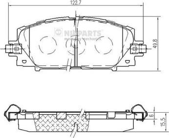 Nipparts N3602148 - Тормозные колодки, дисковые, комплект autospares.lv