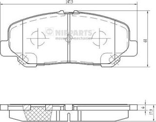 Nipparts N3602151 - Тормозные колодки, дисковые, комплект autospares.lv