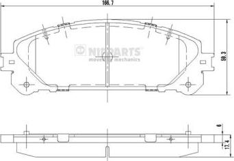 Nipparts N3602139 - Тормозные колодки, дисковые, комплект autospares.lv