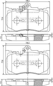 Nipparts N3602134 - Тормозные колодки, дисковые, комплект autospares.lv