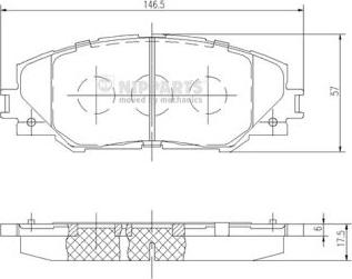 Nipparts N3602138 - Тормозные колодки, дисковые, комплект autospares.lv