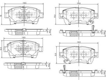 Nipparts N3602132 - Тормозные колодки, дисковые, комплект autospares.lv