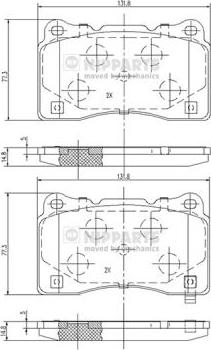 Nipparts N3607021 - Тормозные колодки, дисковые, комплект autospares.lv