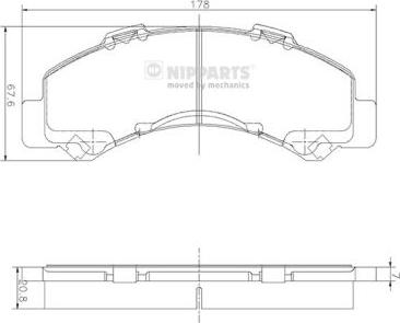 Nipparts N3619003 - Тормозные колодки, дисковые, комплект autospares.lv