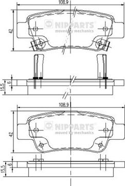 Nipparts N3614019 - Тормозные колодки, дисковые, комплект autospares.lv