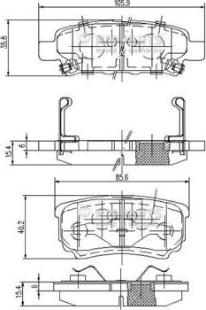 Nipparts N3615015 - Тормозные колодки, дисковые, комплект autospares.lv