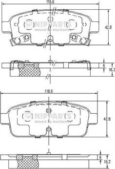 Nipparts N3610906 - Тормозные колодки, дисковые, комплект autospares.lv