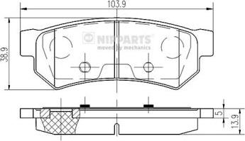 Nipparts N3610907 - Тормозные колодки, дисковые, комплект autospares.lv