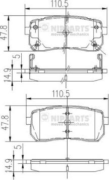 Nipparts N3610308 - Тормозные колодки, дисковые, комплект autospares.lv