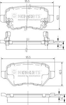 Nipparts N3610310 - Тормозные колодки, дисковые, комплект autospares.lv