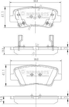 Nipparts N3610311 - Тормозные колодки, дисковые, комплект autospares.lv