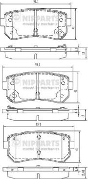 Nipparts N3610313 - Тормозные колодки, дисковые, комплект autospares.lv