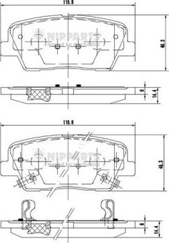 Nipparts N3610312 - Тормозные колодки, дисковые, комплект autospares.lv