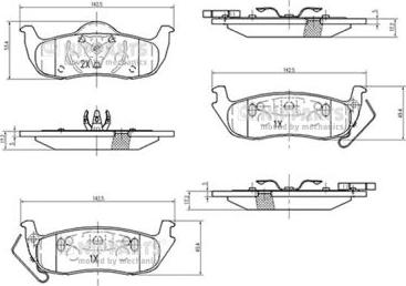 Nipparts N3611059 - Тормозные колодки, дисковые, комплект autospares.lv