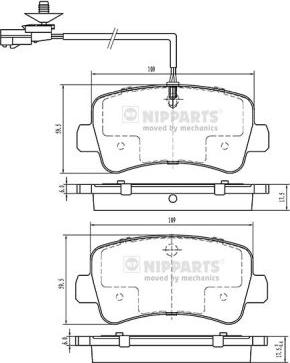 Nipparts N3611057 - Тормозные колодки, дисковые, комплект autospares.lv